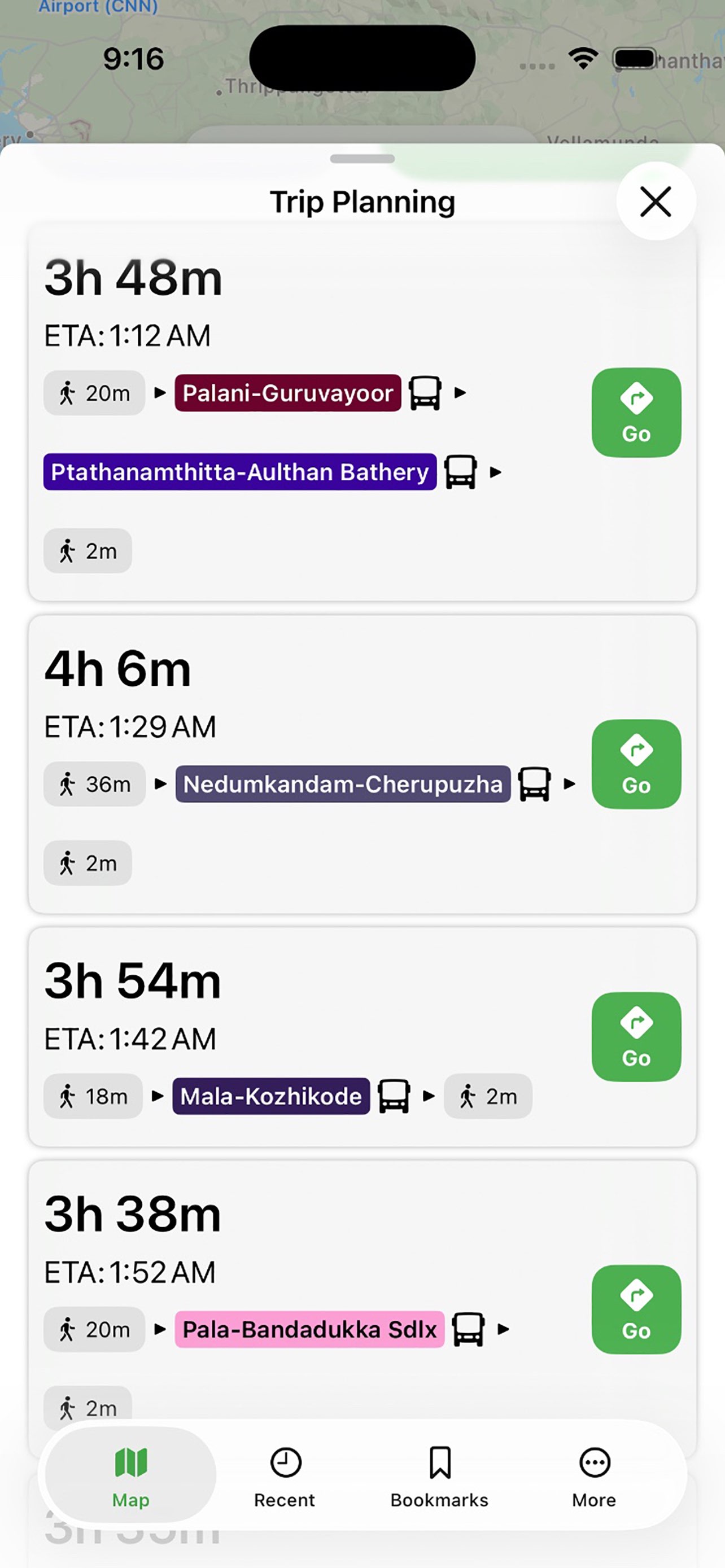 BUSZ best route suggestions